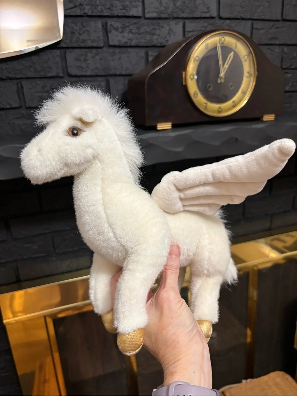 Early 1990s Gund White Pegasus Horse plush Hansa? 1992 Vintage HTF Animal